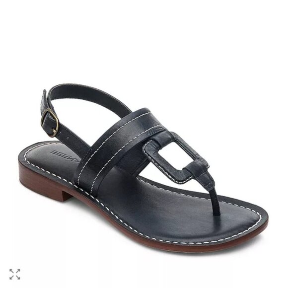 BERNARDO Women's Tegan T-Strap Leather Slingback Sandals 8 - Picture 1 of 16